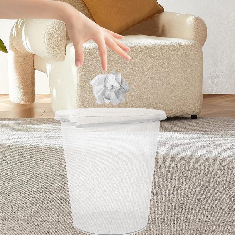 Large Plastic Trash Can No Lid Wastebasket For Bedroom Bathroom Office Household Use - Image 4