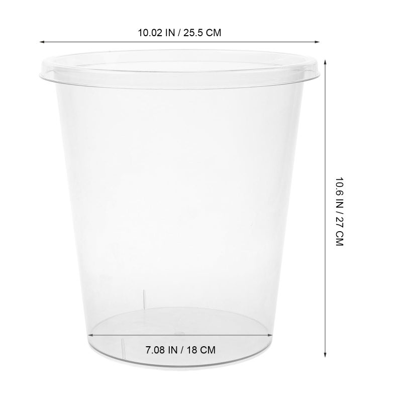 Large Plastic Trash Can No Lid Wastebasket For Bedroom Bathroom Office Household Use - Image 3