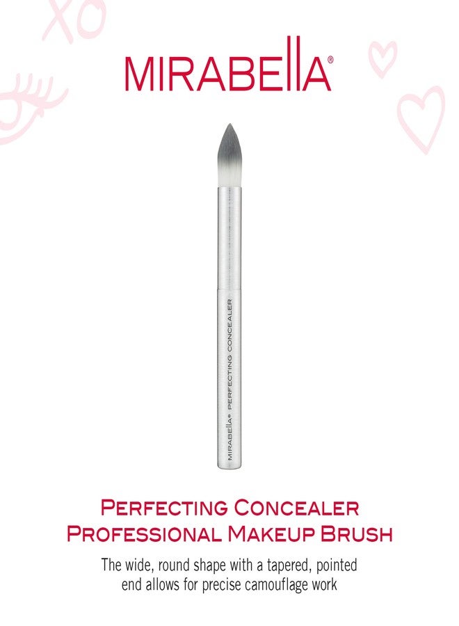 Mirabella Perfecting Concealer Brush, Premium Professional Makeup Brush Collection, Cruelty-Free Synthetic Bristle Brush, Hand-Sculpted Brushed Aluminum Handle, Luxury Blending Brush for Makeup - Image 2