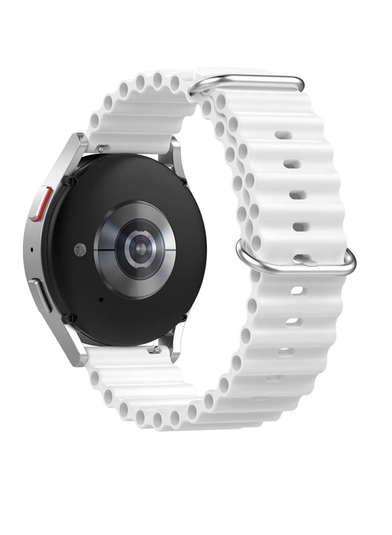 22mm Band for Samsung Galaxy Watch 7/6/5/4/FE Band 40mm 44mm/Galaxy Watch 6/4 Classic Bands 47mm 43mm 46mm 42mm/Watch 5 pro 45mm/3 41mm/Active 2, Adjustable Soft Silicone Sport Loop Ocean Strap - Image 2