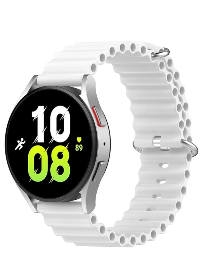 22mm Band for Samsung Galaxy Watch 7/6/5/4/FE Band 40mm 44mm/Galaxy Watch 6/4 Classic Bands 47mm 43mm 46mm 42mm/Watch 5 pro 45mm/3 41mm/Active 2, Adjustable Soft Silicone Sport Loop Ocean Strap - Image 1