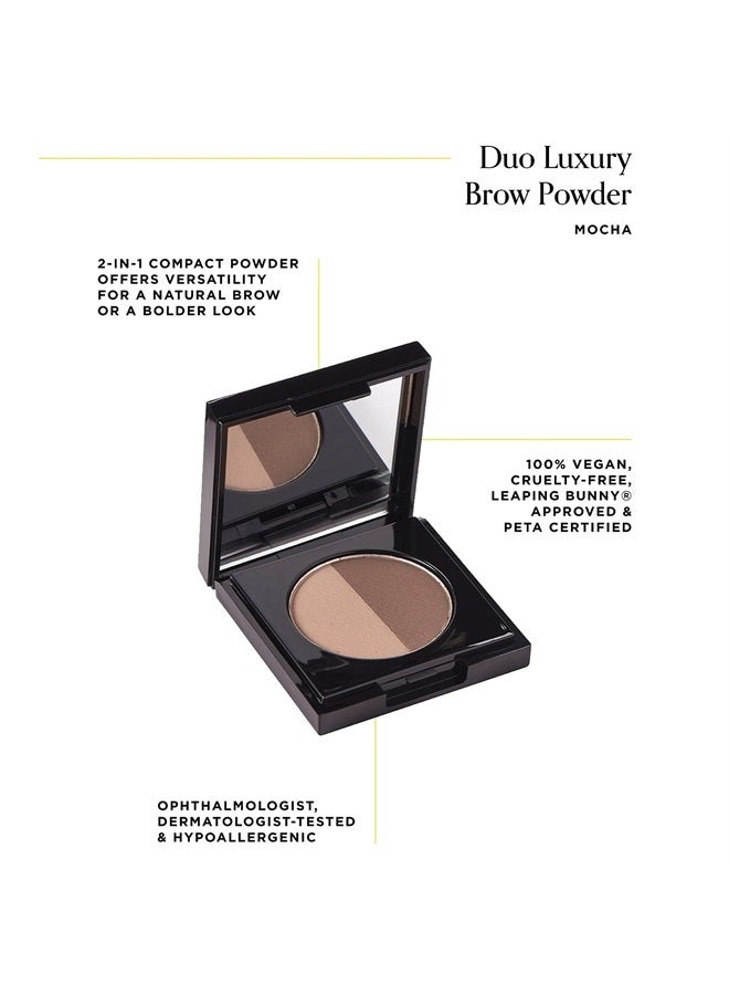 Arches & Halos Duo Luxury Brow Powder - Two-for-one Versatile Compact Powder - For Full, Defined Brows - Vegan and Cruelty Free Makeup - Mocha Blonde, 0.088 oz - Image 2