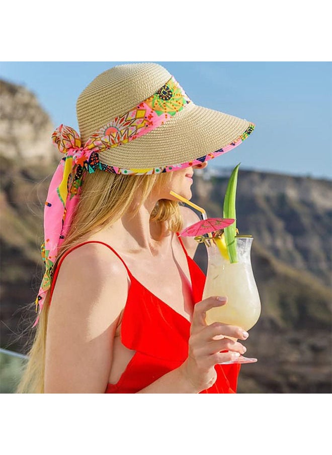 100 PCS Umbrella Parasol Drinking Straws Disposable Bendable Tropical Drinking Straws Hawaiian Beach beverage juice Party Decorations Supplies
