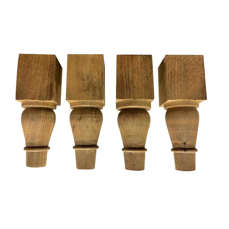 ASHOFY Handmade Teak Wood Pooja Chowki Leg Small Size with 55 Height Light Brown Wooden Religious Altar for Pooja Rooms Spiritual Decor Daily Rituals - Image 1