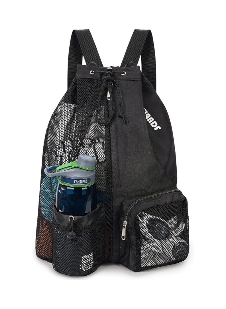 Hihonor Swim Bag Mesh Drawstring Backpack with Wet Pocket for Swimming, Gym, and Workout Gear - Image 1