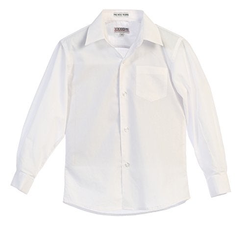 Gioberti Big Boys' Long Sleeve Dress Shirt, White, 14 - Image 4