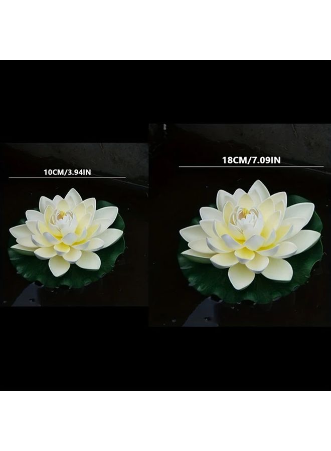 1 قطعة زنبق ماء صناعي أبيض 3.94 بوصة - Image 3