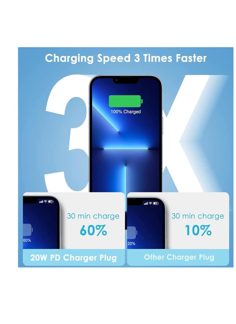 Generic - USB C Plug, 20W PD Fast Charger Type C Plug ，USB C Power Adapter Compatible for iPhone 15/14/13/12/11 Series/SE 2022 /XR/XS/X/8/iPad，Fast Charger Type C Charging Adapter Charge Plug USB C Plug- White - Image 1
