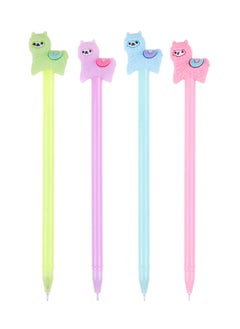 Y&D Cartoon Sheep Alpaca Llama Gel Pen, 4Pcs Cute Colorful Rollerball Pens for School Office Writing Supplies Stationery Gift, Black Ink, 0.38mm Ball Point  - Image 2