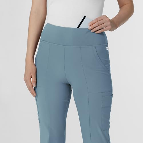 WINK Renew Women's Cargo Flare Scrub Pant - Elemental Blue, 3X Petite - Image 4