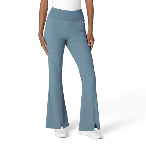 WINK Renew Women's Cargo Flare Scrub Pant - Elemental Blue, 3X Petite - Image 1