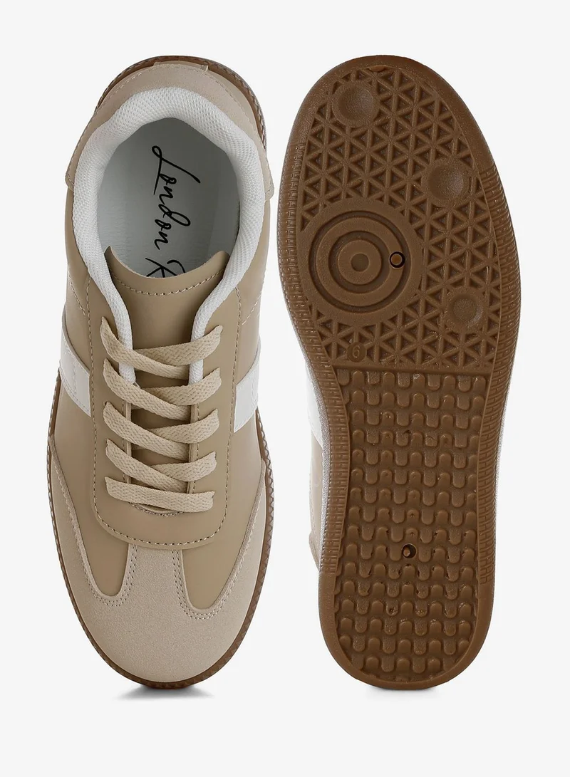 London Rag Beige Classic Lace-Up Flatform Sneaker in Beige for Women | Best Price UAE
