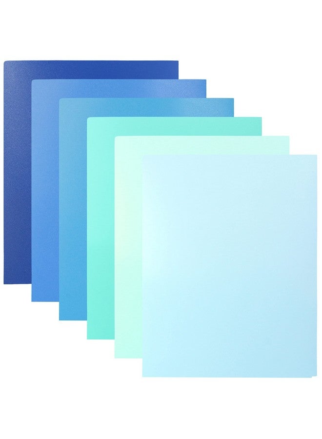 Youngever 12 Pack Heavy Duty Plastic Two Pocket Folders Heavy Duty Plastic 2 Pocket Folder Coastal Colors - Image 1