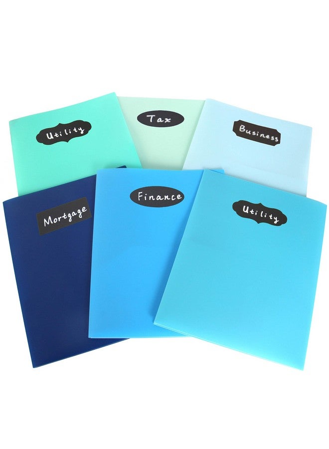 Youngever 12 Pack Heavy Duty Plastic Two Pocket Folders Heavy Duty Plastic 2 Pocket Folder Coastal Colors - Image 4