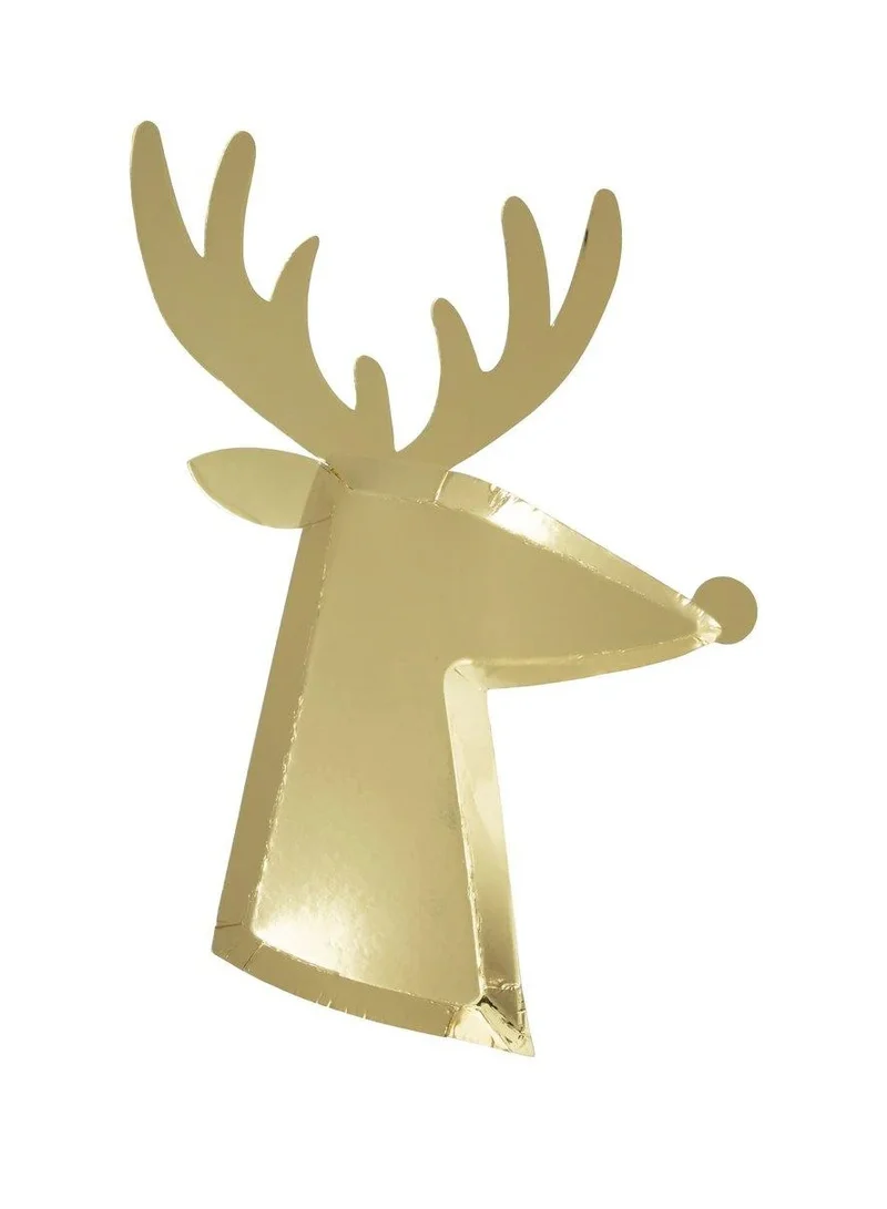 Meri Meri Gold Reindeer Plates