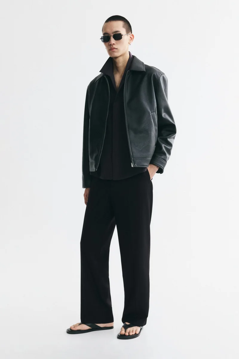 H&M  Relaxed Fit Wide tailored trousers for Men | Best Price UAE