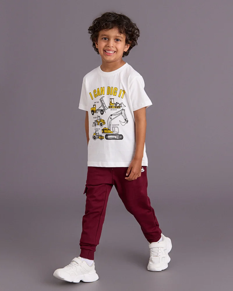 ردتاغ Boys Maroon Track Pants