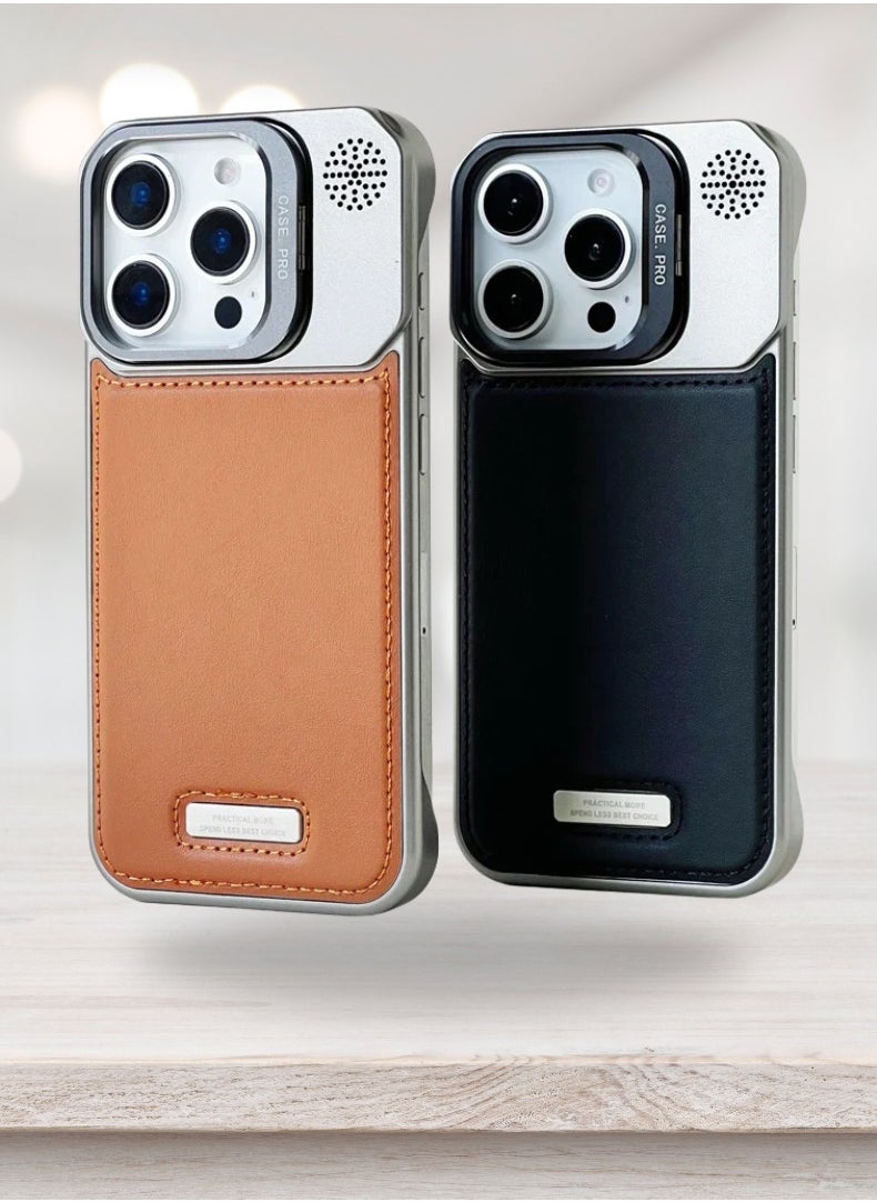 Edots RMO Premium Leather Phone Case for iPhone 16 Pro Max – Patented Design, Shockproof, MagSafe Compatible, Full Protection & Hygienic Shield  - Image 3