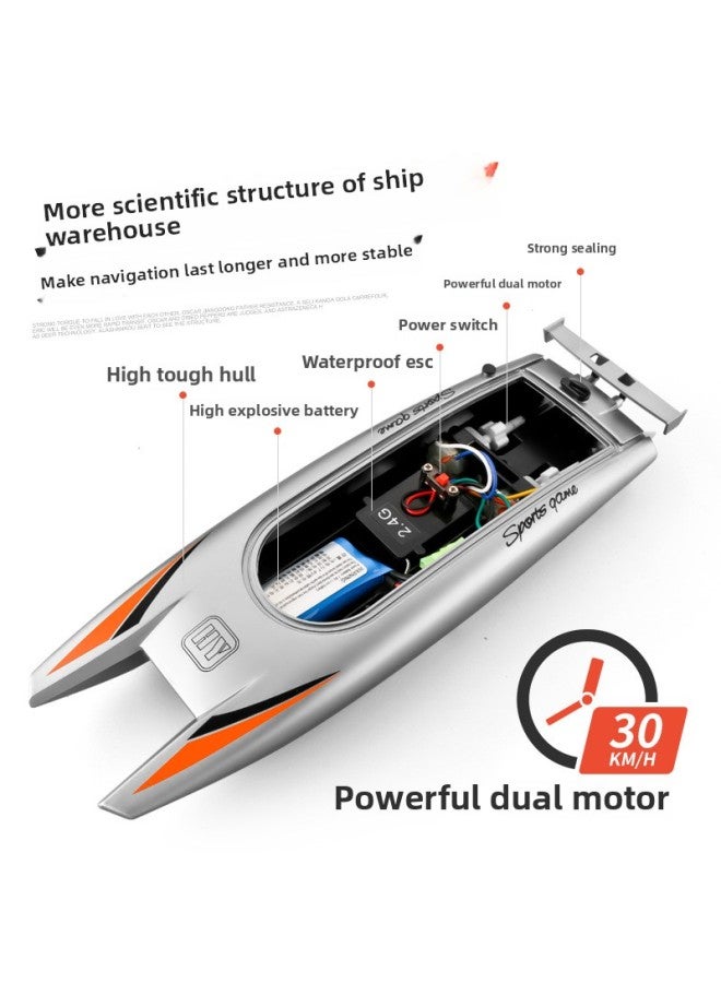 High-Speed Electric Remote Control Boat Children's Water Toy Long Endurance 2.4G Frequency Rechargeable Fast Ship Model-Color:7.4 V-500 MAh Lithium Iron Battery