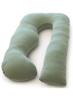 Organic Pregnancy Pillow U Shaped Maternity Body Pillow Sage Color Organic Cotton Cover Full Body Pillow