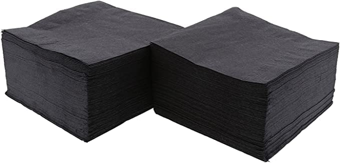 PrettyurParty Pretty UR Party Black Paper Napkins, Beverage Napkin, Disposable Paper Cocktail Napkins, Dinner Napkins for Birthday, Wedding, Graduation Party, Restaurant, Picnic – 2 ply / 20 pcs - Image 2