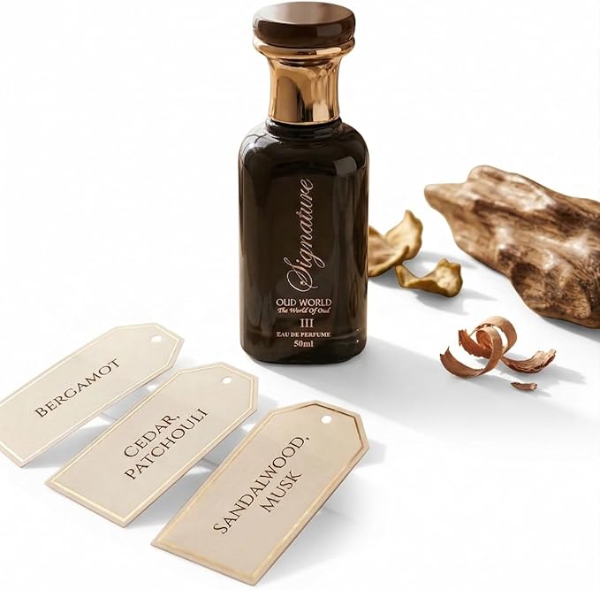 Oud World Signature 3 – Luxury Unisex Eau de Parfum (50ml) | Sophisticated Woody & Musk Blend | Bergamot, Cedar, Sandalwood, and Patchouli – Version 3 - Image 1