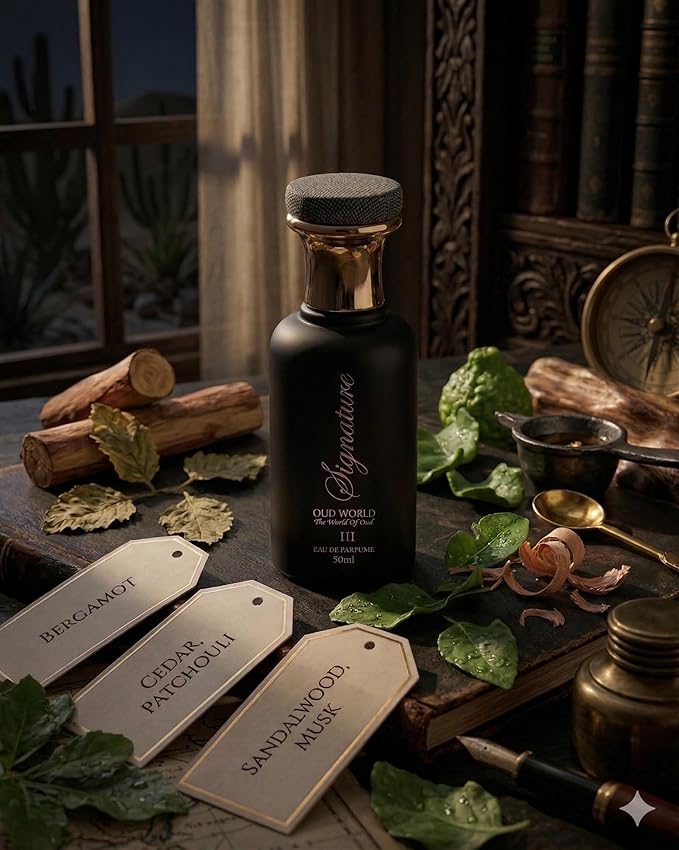Oud World Signature 3 – Luxury Unisex Eau de Parfum (50ml) | Sophisticated Woody & Musk Blend | Bergamot, Cedar, Sandalwood, and Patchouli – Version 3 - Image 2