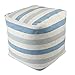 Klear Vu Liza Stripe Square Pouf, Blue - Image 2