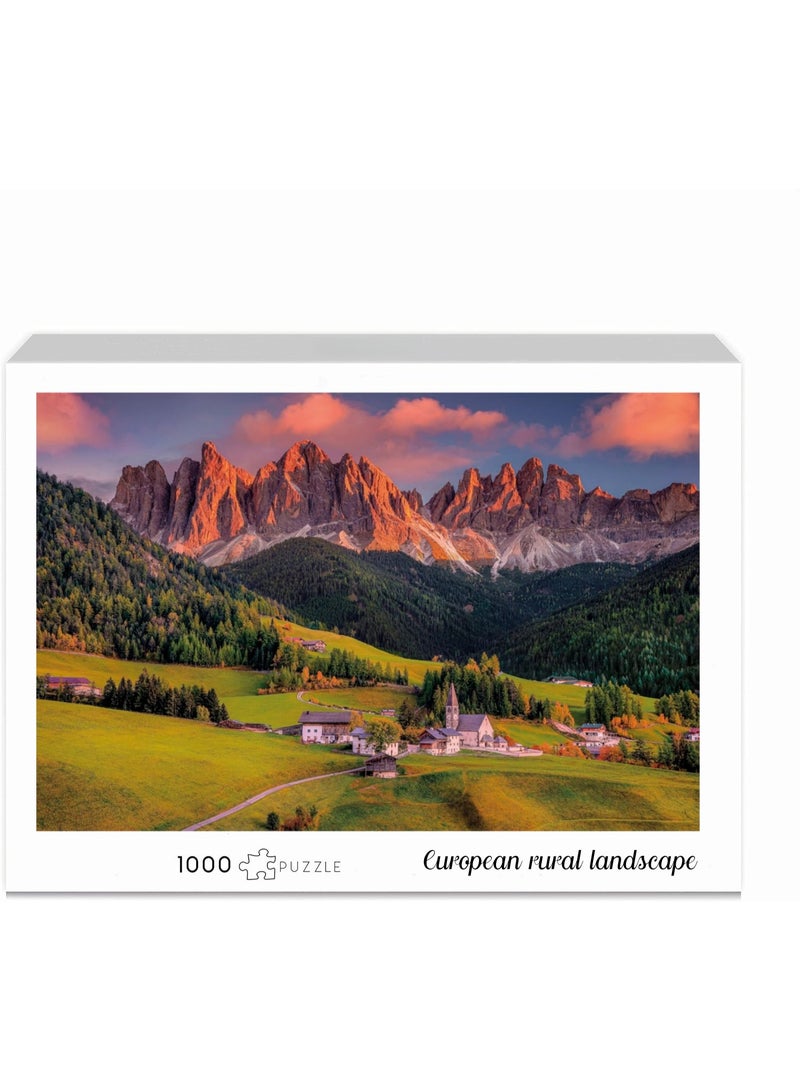 1000 pieces of European rural landscape puzzle - creative design patterns, rich and colorful artistic experience, suitable for adults and children - Image 2