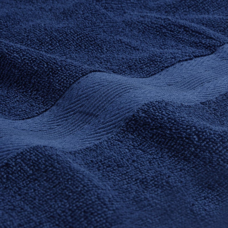 BOUTIQUO Navy Blue Towel Set - 8 Piece Bathroom Towel Set - 100% Ring Spun Cotton, 2 Bath Towel 27x54, 2 Hand Towel 16x28, 4 Washcloth 13x13 - Ultra Soft Highly Absorbent - Image 2