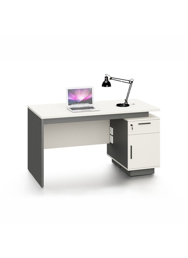 DANUBE HOME Skive Office Desk With Drawer & Storage - Grey  - Image 3