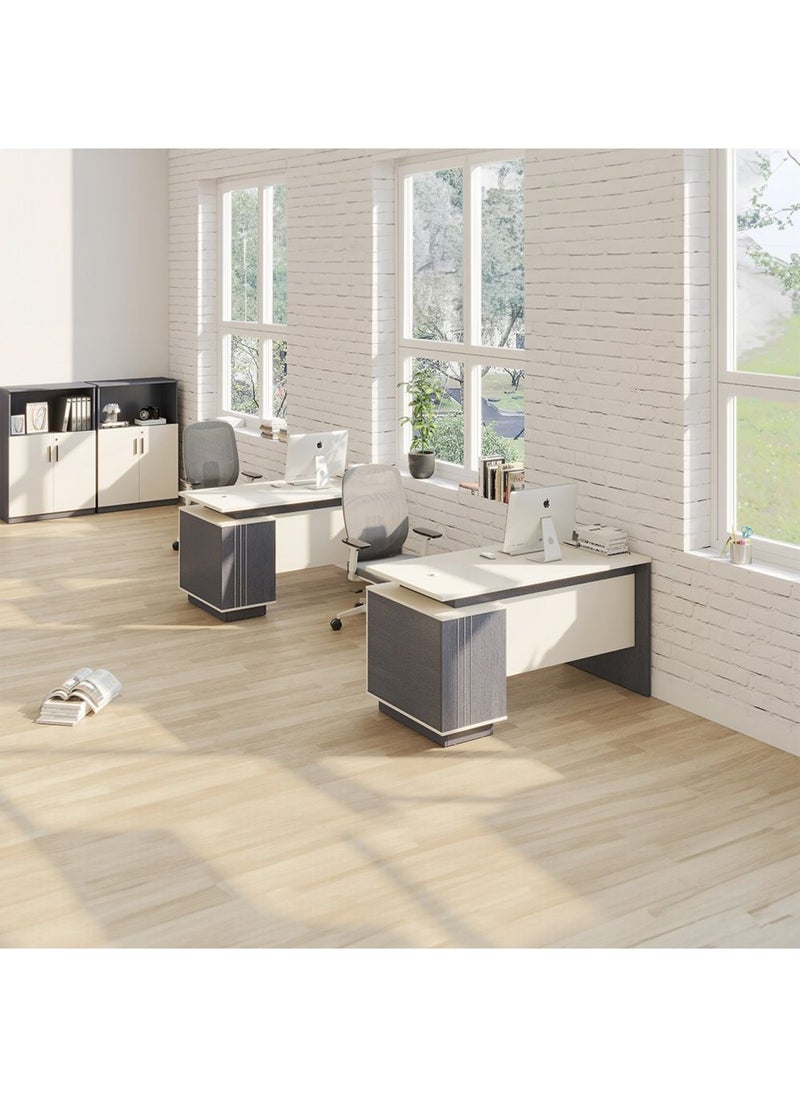 DANUBE HOME Skive Office Desk With Drawer & Storage - Grey  - Image 5