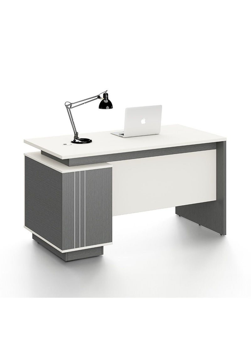 DANUBE HOME Skive Office Desk With Drawer & Storage - Grey  - Image 1