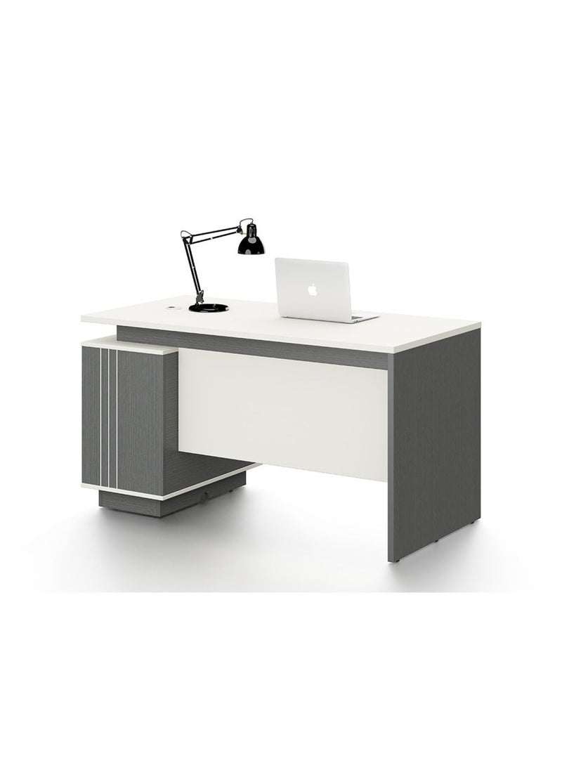 DANUBE HOME Skive Office Desk With Drawer & Storage - Grey  - Image 2