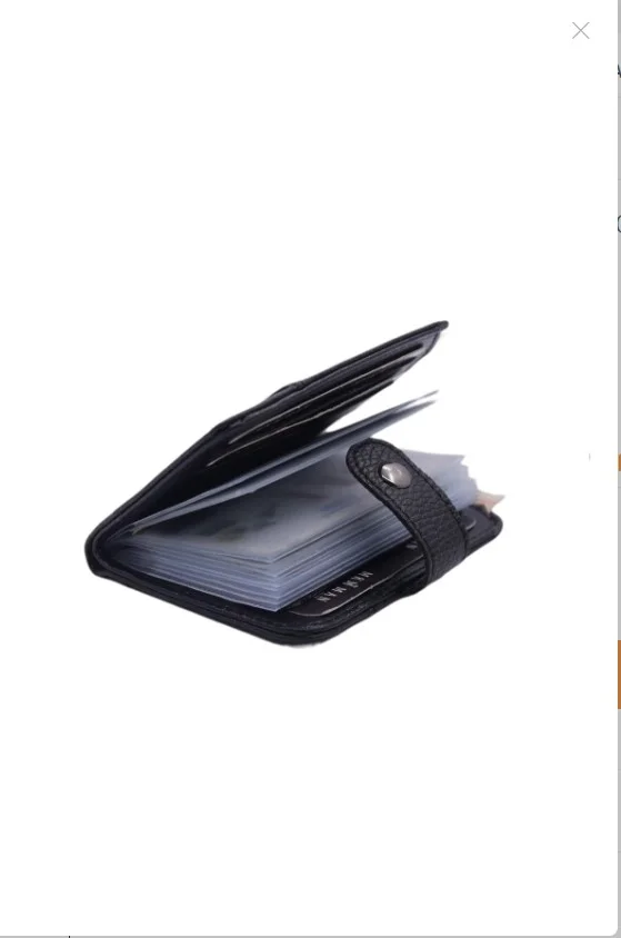 ام كي ام Man Leather Look Wallet with Transparent Card Holder & Card Holder Vertical Model