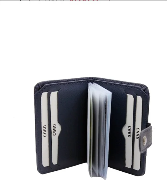 ام كي ام Man Leather Look Wallet with Transparent Card Holder & Card Holder Vertical Model