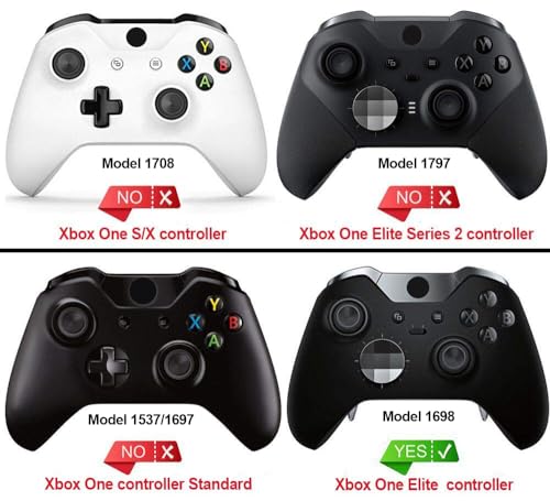 eXtremeRate Rubberized Grip Parts for Xbox Elite Controller, White Replacement Right Left Side Rails Rear Handle Grips, Back Panels Accessories Kits for Xbox One Elite Controller (Model 1698) - Image 2
