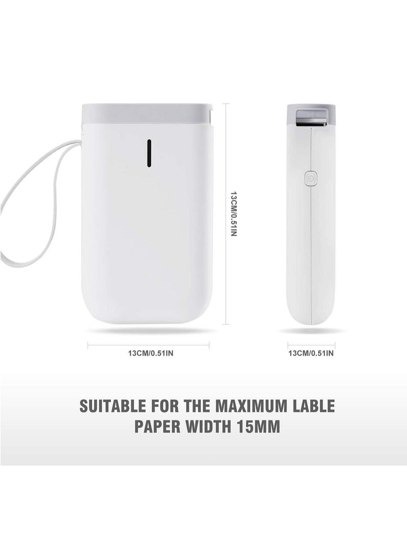 Generic - Handheld Label Machine, Bluetooth Sticker Maker, D11 Wireless Thermal Label Printer with 1 Roll Label Paper, Compatible with iOS/Android for Home/Office (White) - Image 1