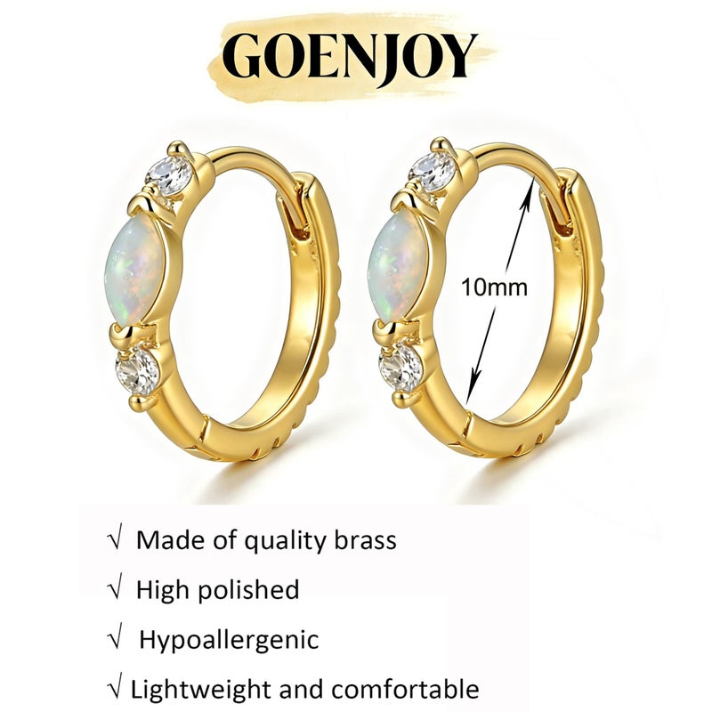 Goenjoy 14K Gold Plated Huggie Earrings for Women, Minimalist Small Hoop Earrings with Zircons - Image 4