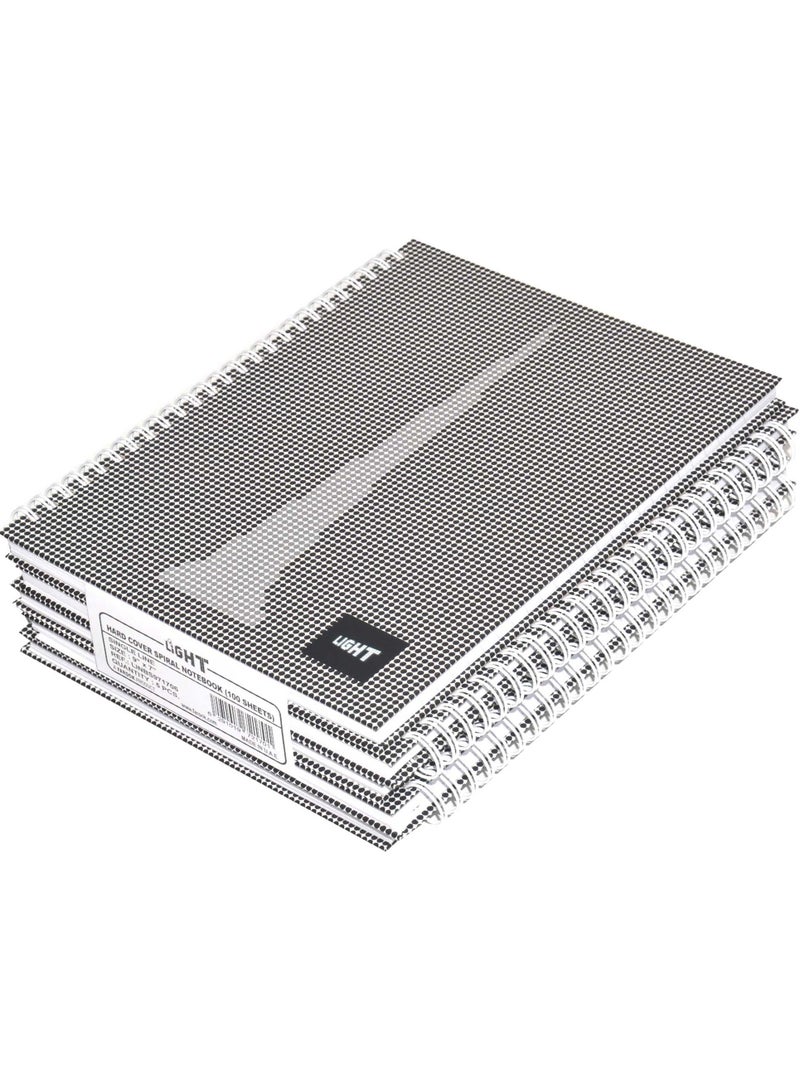 FIS LIGHT Pack of 5  Spiral Hard Cover Notebook, Single Line, 9X7 Inches (22.86 X 20.32 CM) 100 Sheets -LINBS971706 - Image 1