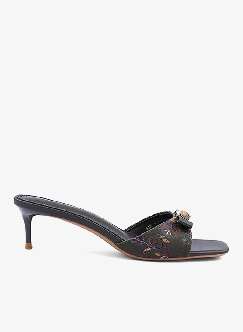 IconStyle Womens floral printed buckled heeled sandals