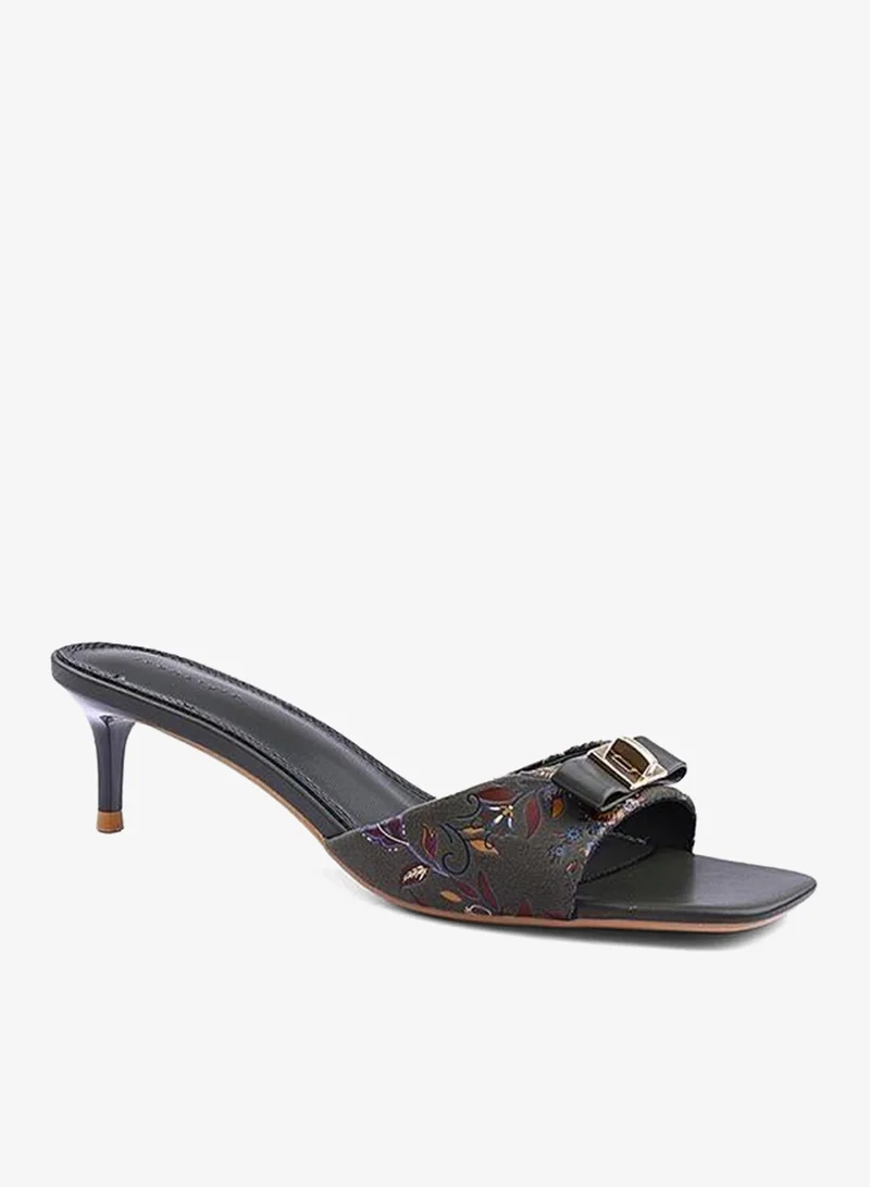 IconStyle Womens floral printed buckled heeled sandals