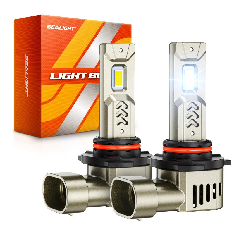 SEALIGHT 9005 HB3 Bulbs, 45,000LM Super Bright, 6500K Cool White L2S 9005 Driving Lights with 25000RPM Cooling Fan, Plug-N-Play Fog Light, Pack of 2 - Image 1