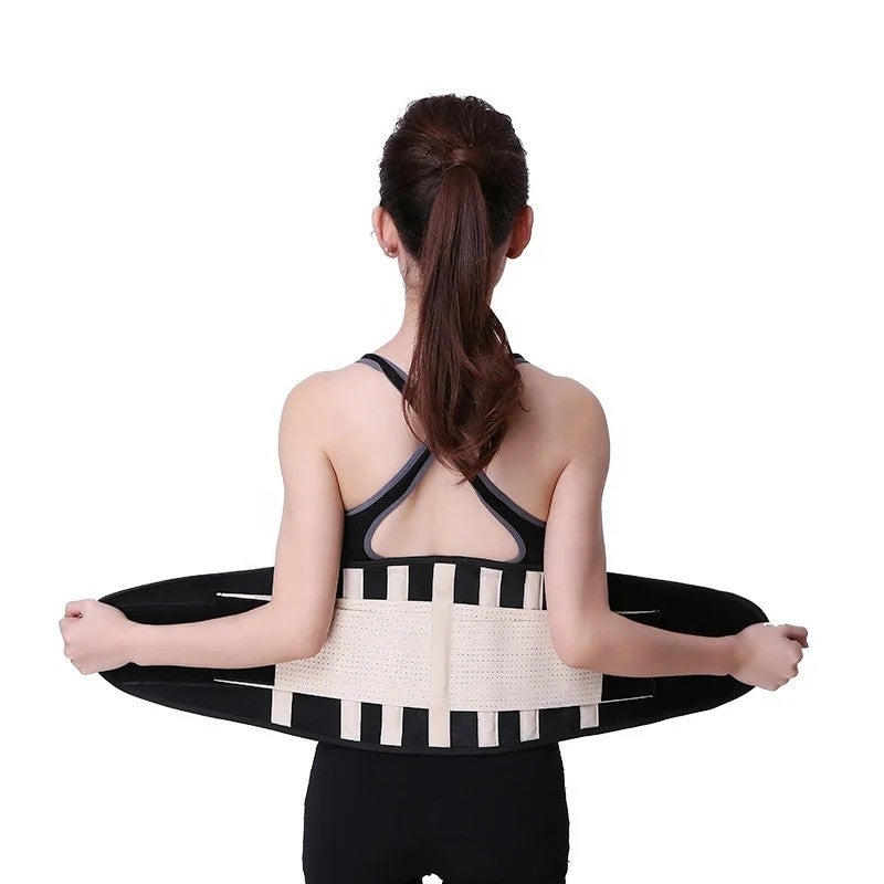 Bluejw Neoprene Nylon Lumbar Support Belt - Breathable Elastic Waist Trimmer for Sports, Medical Use, & Slimming - Image 1