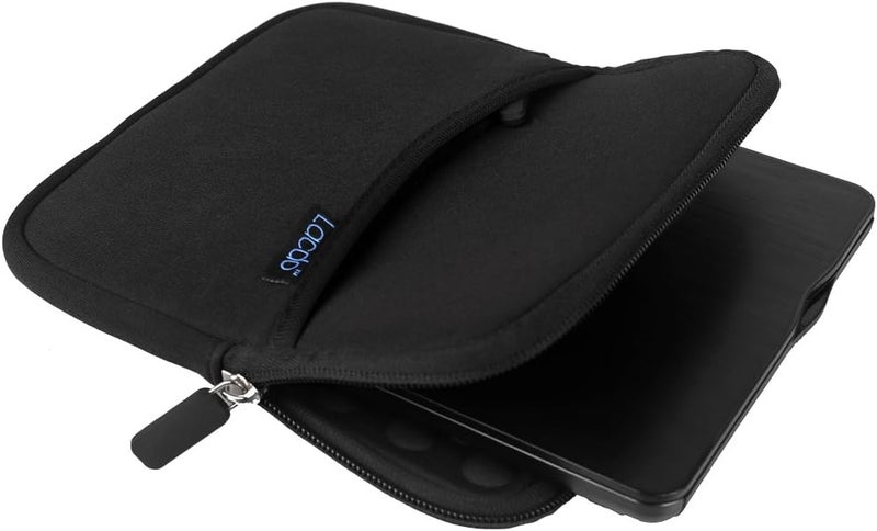 Lacdo Shockproof External CD DVD Hard Drive Sleeve Storage Pouch Bag for Burner Player Writer Blu-Ray BlueFire/Asus/LG/Dell/Asus/Pioneer/HP/VersionTech Neoprene Portable Protective Carrying Case,Black - Image 3
