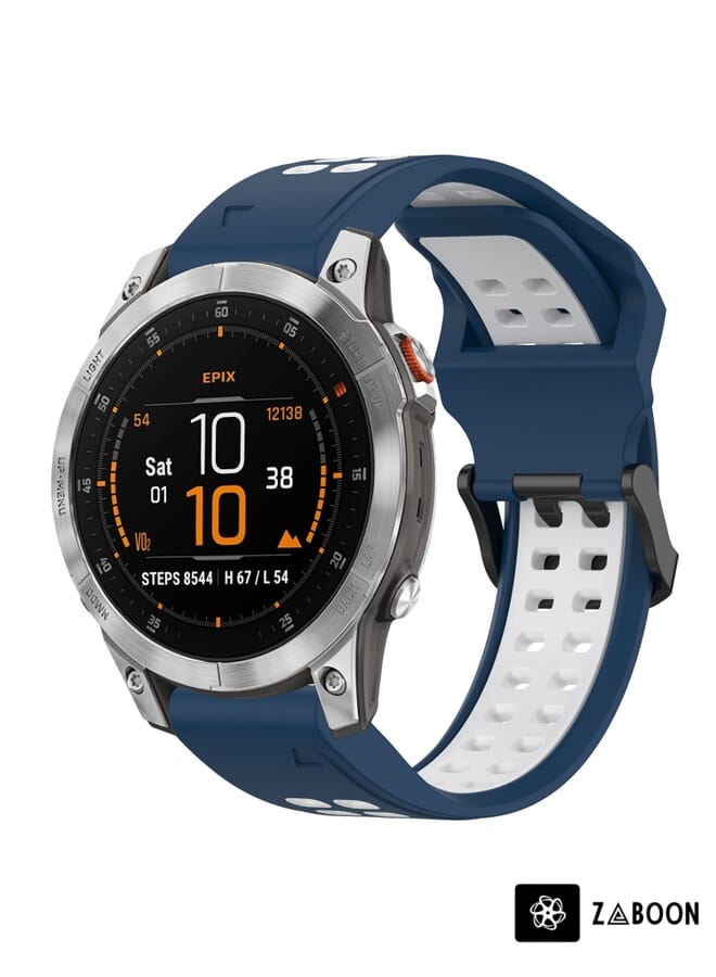 Zaboon Watch Band For Garmin Epix Gen 2 22mm Two-Color Reverse Buckle Silicone - Image 1