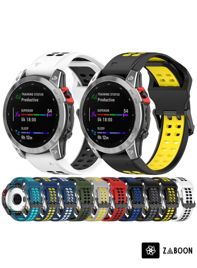 Zaboon Watch Band For Garmin Epix Gen 2 22mm Two-Color Reverse Buckle Silicone - Image 3