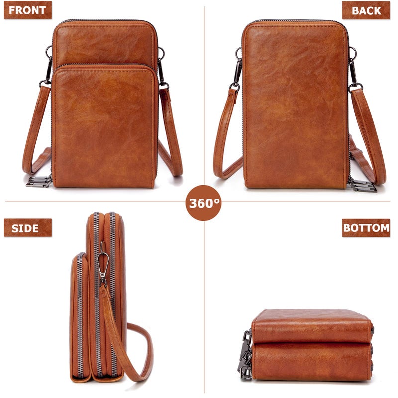 My Friday myfriday Small Crossbody Cell Phone Bags for Women, Leather Shoulder Handbags and Purses with 6 Card slots - Image 4