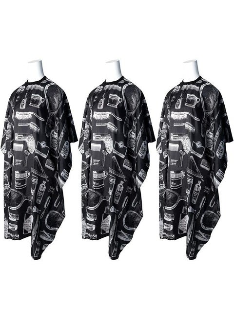 3 Pcs Professional Barber Cape for Adults,Hairdressing Salon Cape for Styling Coloring Hair, Waterproof Hair Cutting Cape with Adjustable Snap Closure