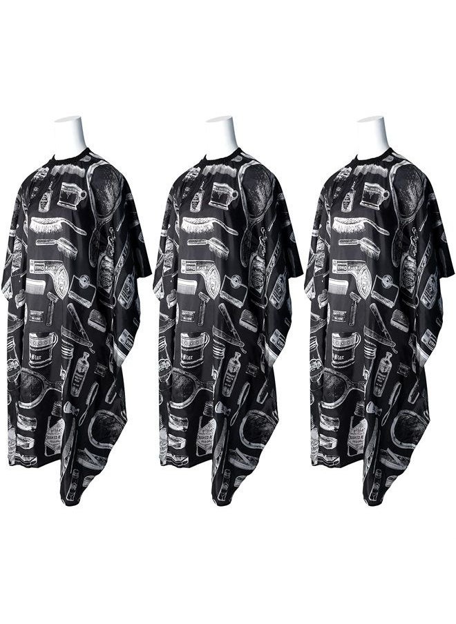 FEBSNOW - 3 Pcs Professional Barber Cape for Adults,Hairdressing Salon Cape for Styling Coloring Hair, Waterproof Hair Cutting Cape with Adjustable Snap Closure - Image 1